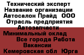 Технический эксперт › Название организации ­ Автосалон Прайд, ООО › Отрасль предприятия ­ Автозапчасти › Минимальный оклад ­ 15 000 - Все города Работа » Вакансии   . Кемеровская обл.,Юрга г.